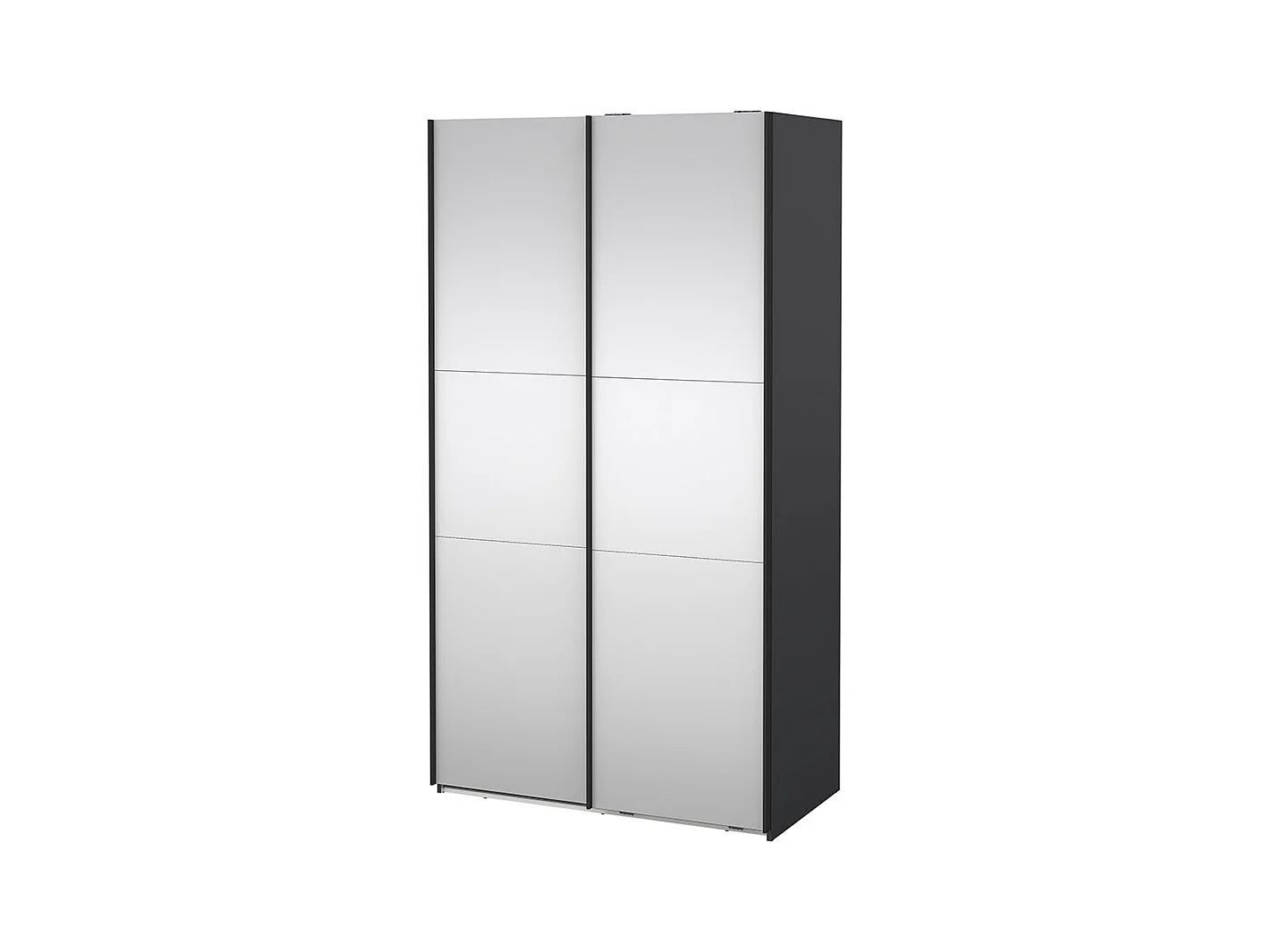 Como armoire coulissante 2 portes avec miroir 120x220cm gris mat.