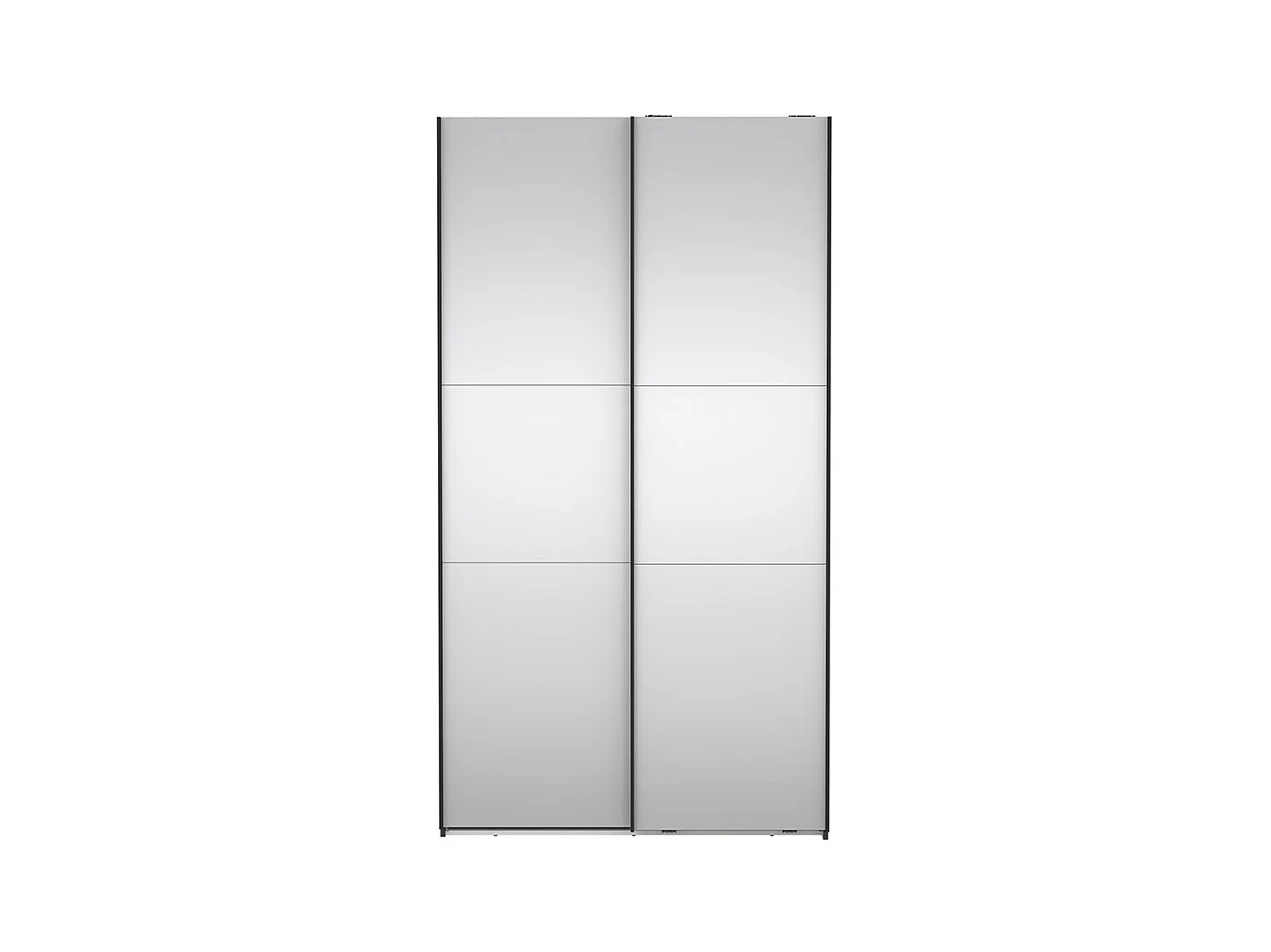 Como armoire coulissante 2 portes avec miroir 120x220cm gris mat.