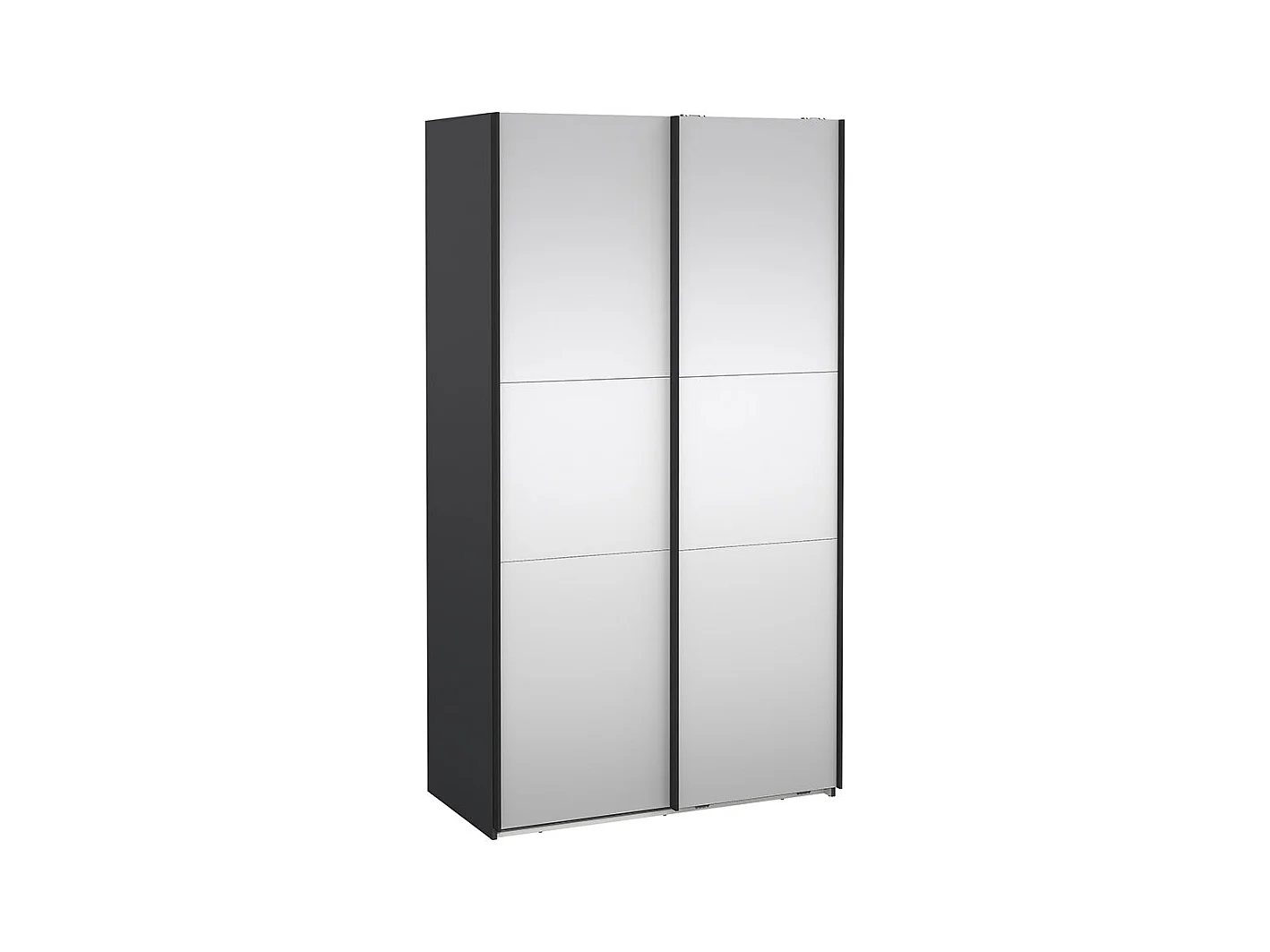 Como armoire coulissante 2 portes avec miroir 120x220cm gris mat.