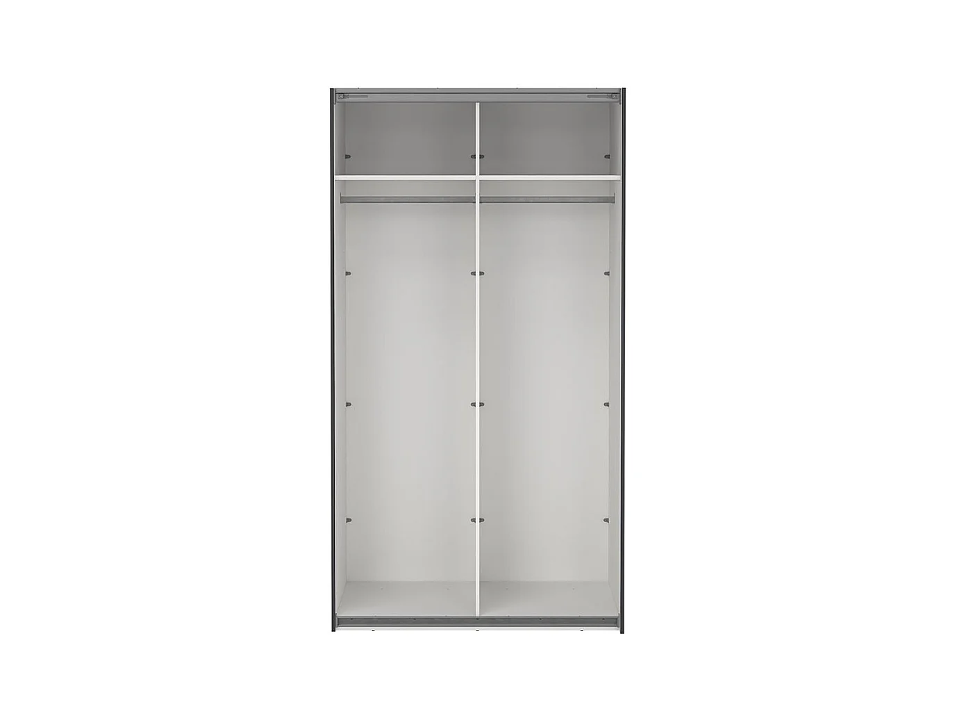 Como armoire coulissante 2 portes avec miroir 120x220cm gris mat.