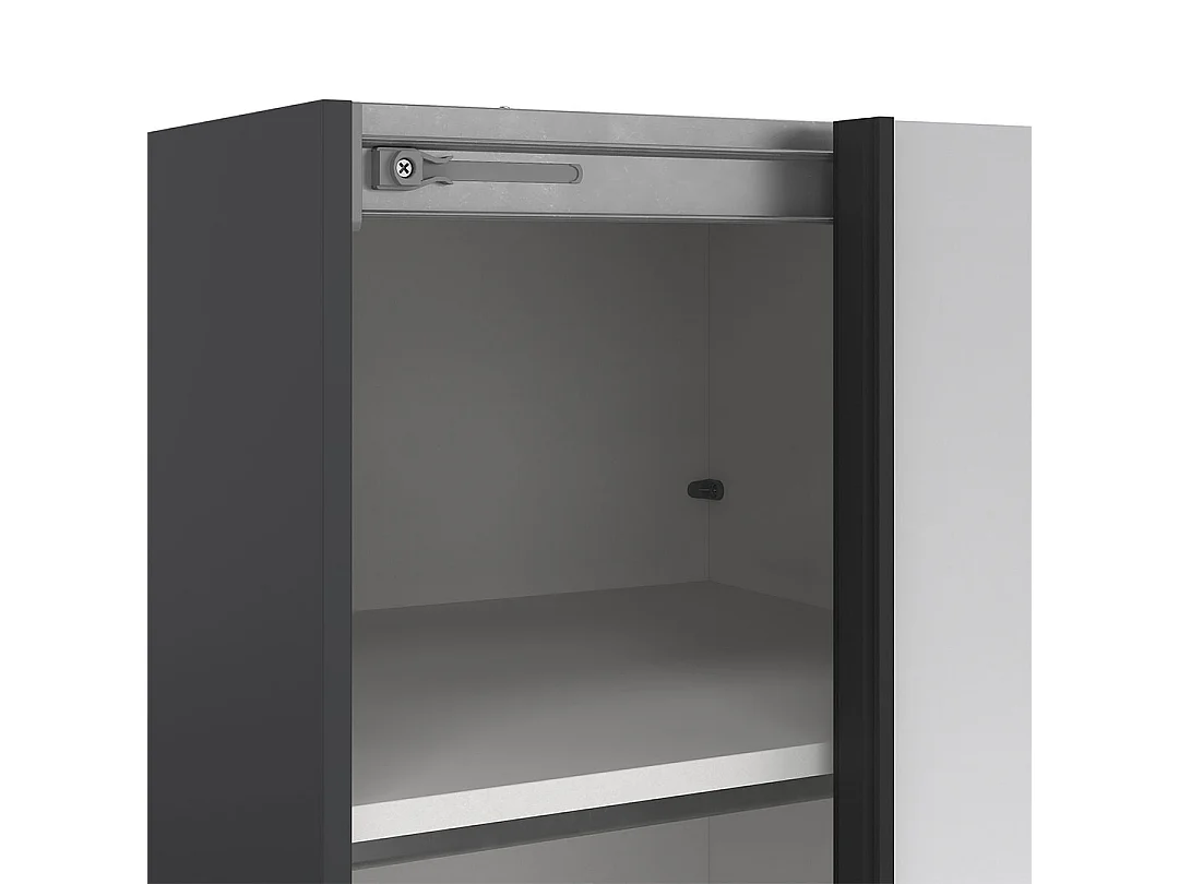 Como armoire coulissante 2 portes avec miroir 120x220cm gris mat.