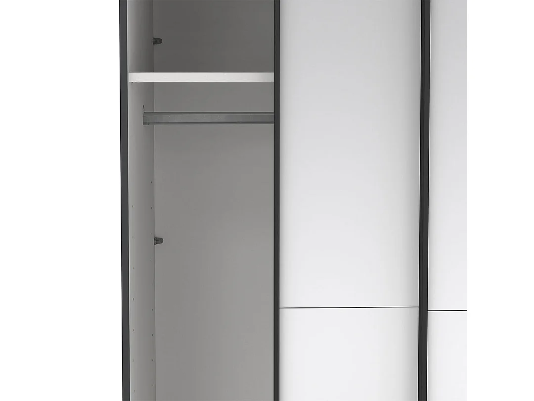 Como armoire coulissante 2 portes avec miroir 120x220cm gris mat.