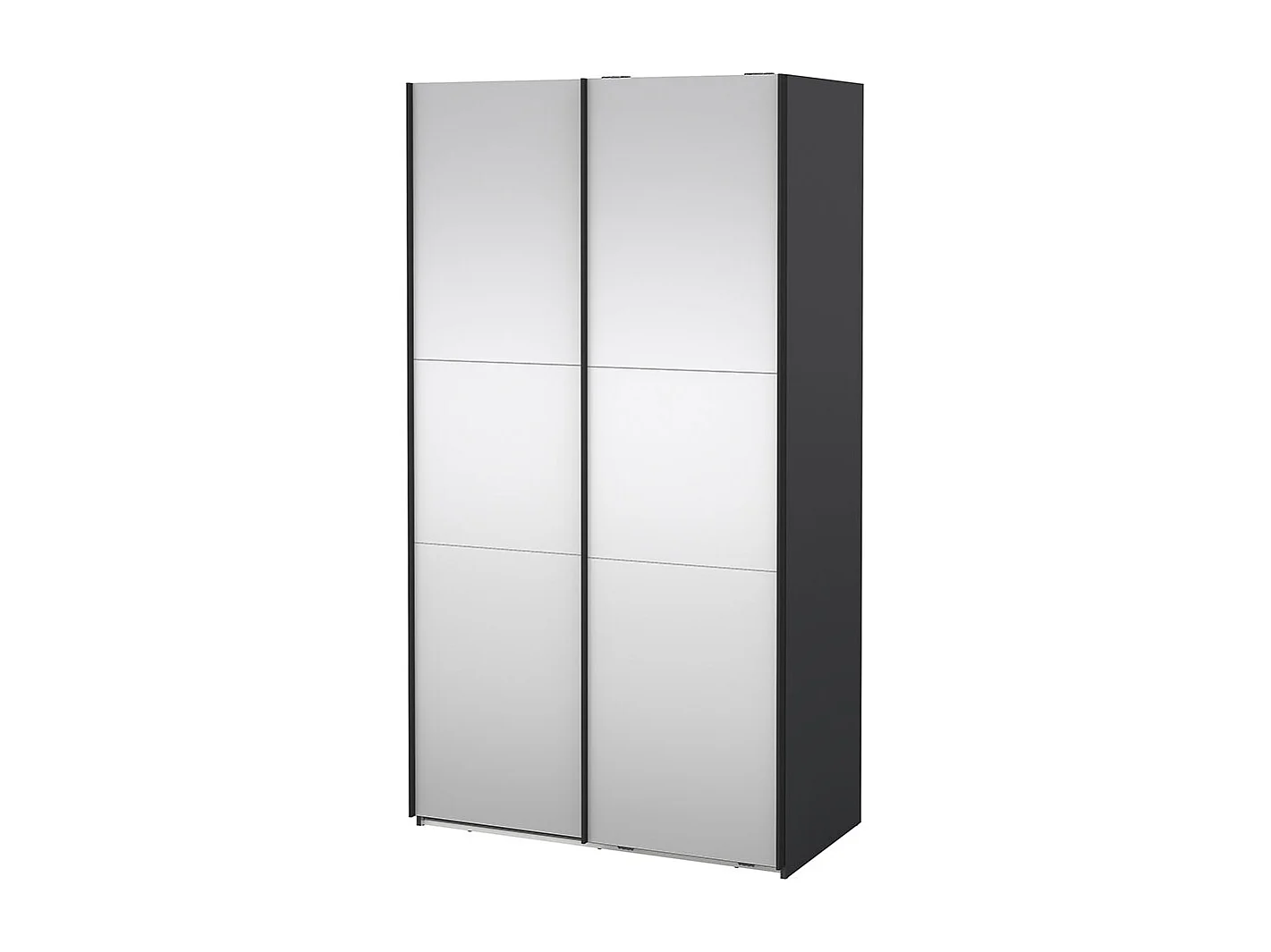 Como armoire coulissante 2 portes avec miroir 120x220cm gris mat.