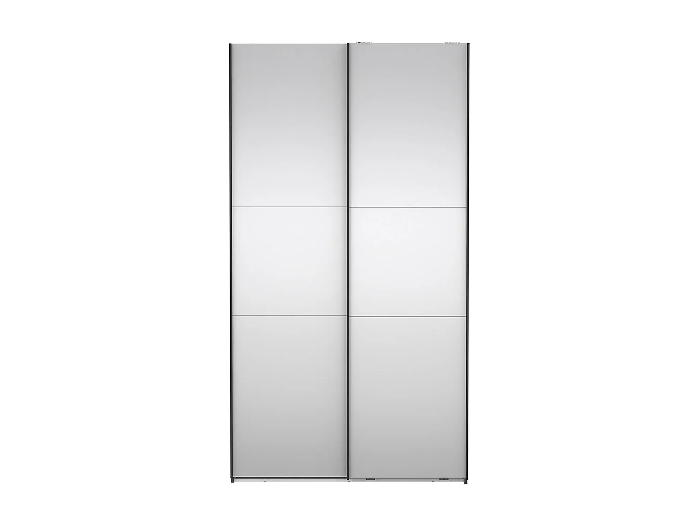 Como armoire coulissante 2 portes avec miroir 120x220cm gris mat.