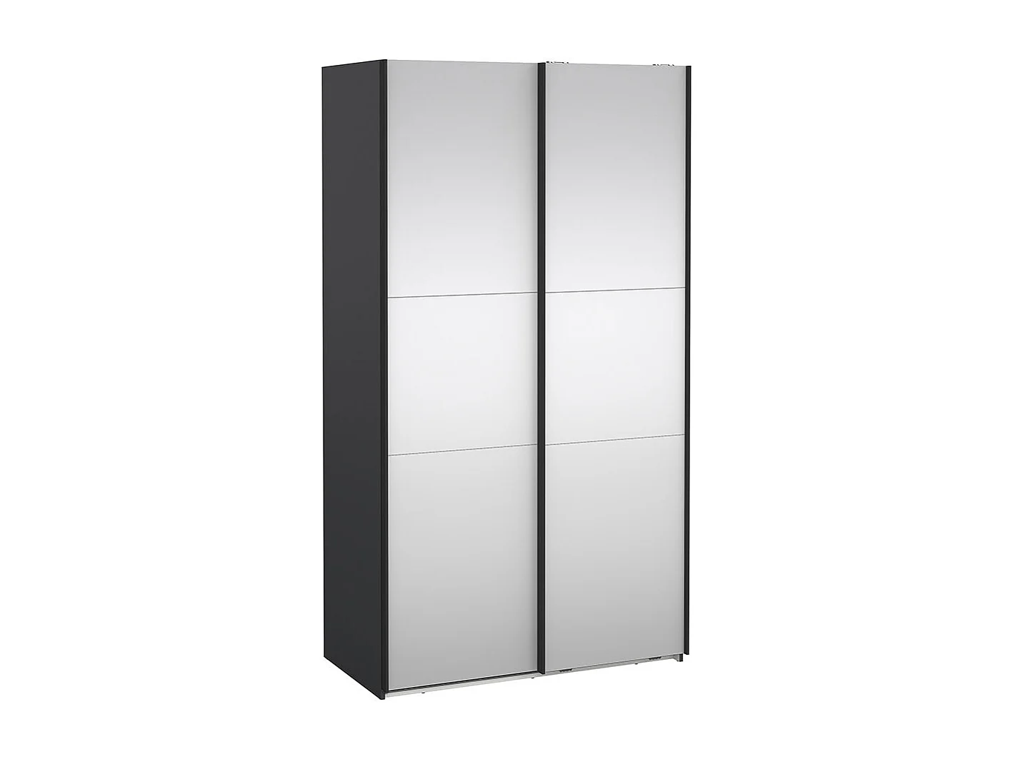 Como armoire coulissante 2 portes avec miroir 120x220cm gris mat.