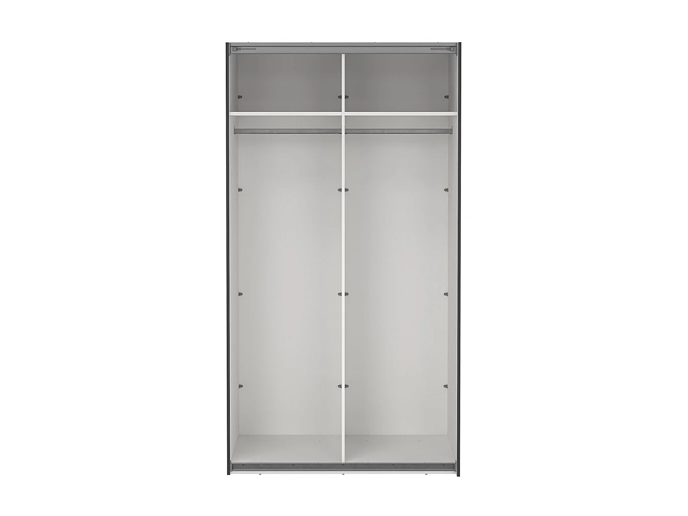 Como armoire coulissante 2 portes avec miroir 120x220cm gris mat.