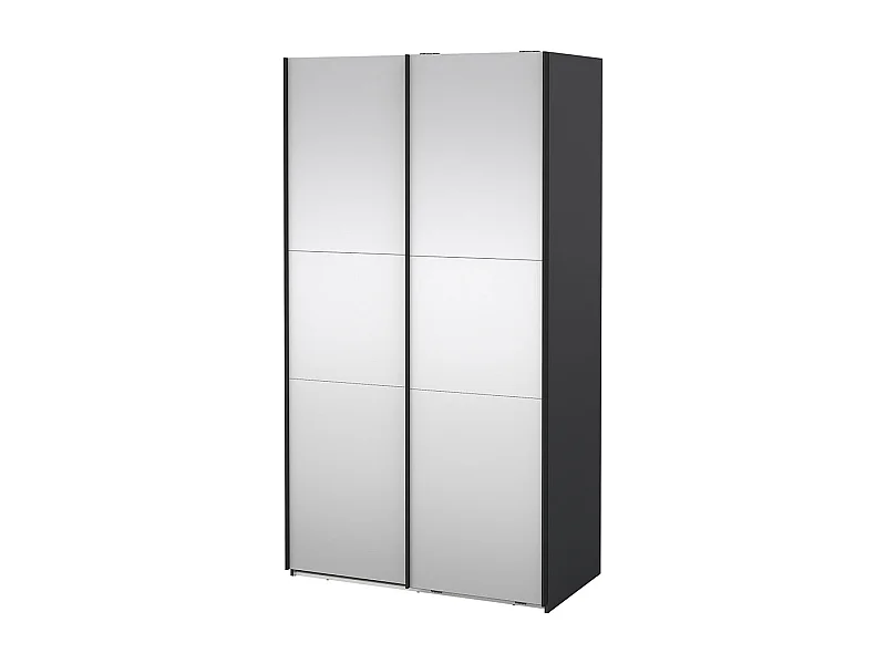Como armoire coulissante 2 portes avec miroir 120x220cm gris mat.