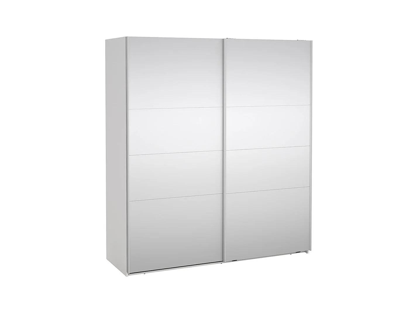Catania armoire coulissante 2 portes avec miroir 180x200cm blanc.