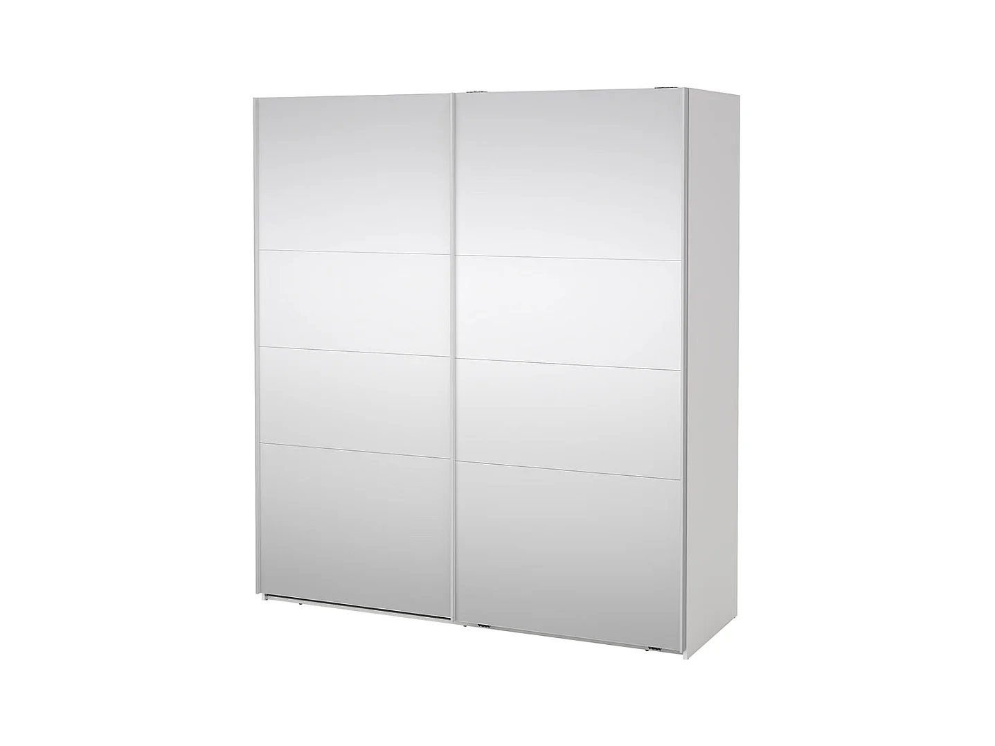 Catania armoire coulissante 2 portes avec miroir 180x200cm blanc.