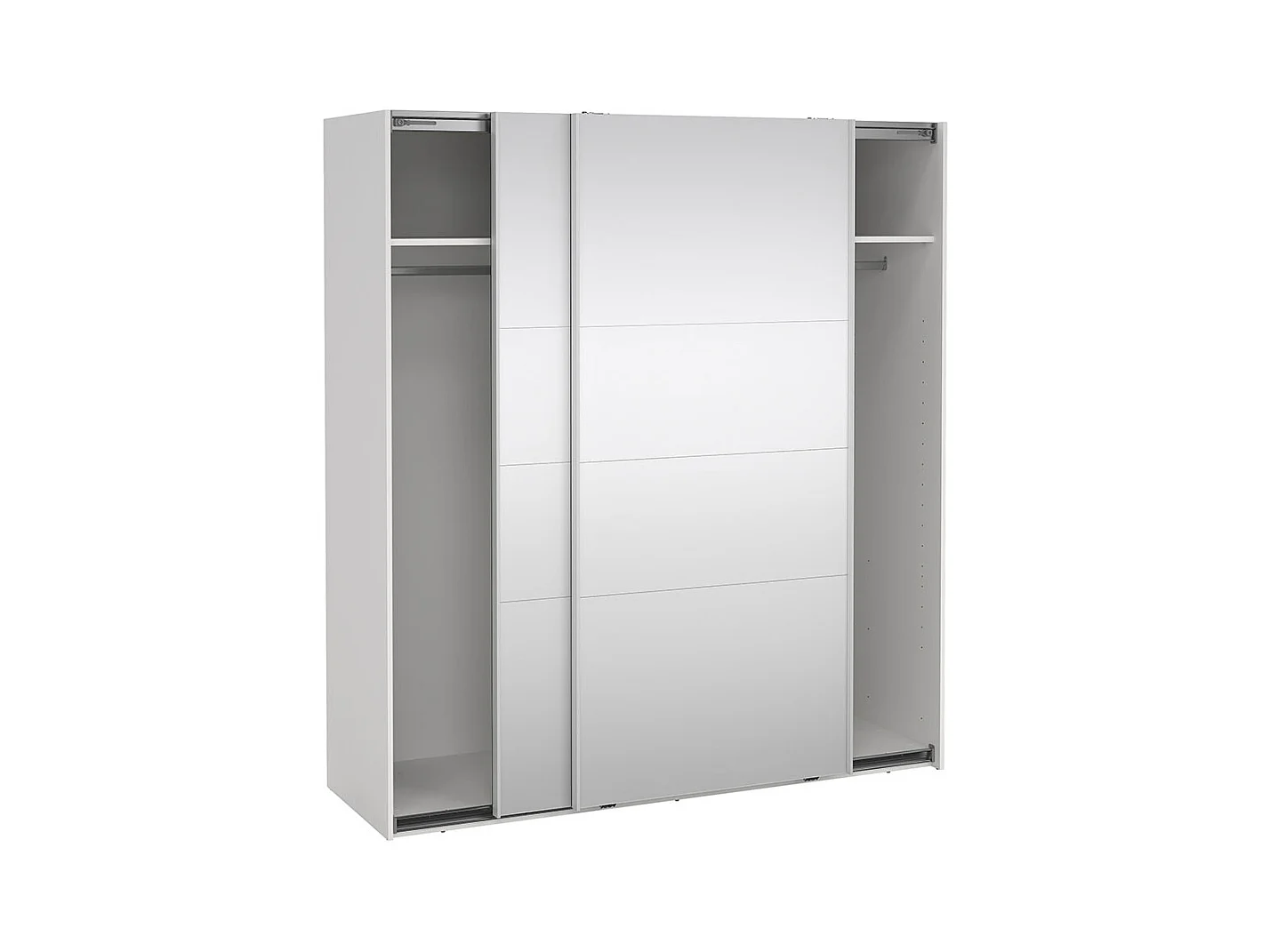 Catania armoire coulissante 2 portes avec miroir 180x200cm blanc.