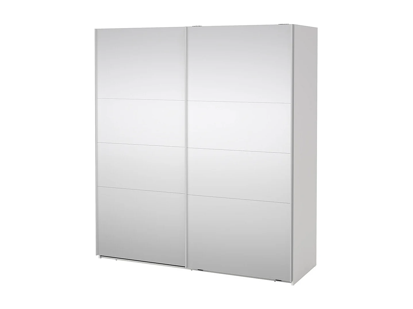 Catania armoire coulissante 2 portes avec miroir 180x200cm blanc.