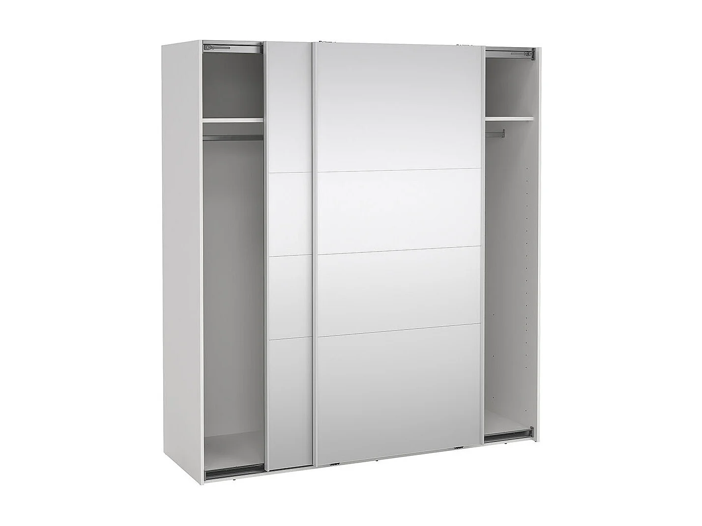 Catania armoire coulissante 2 portes avec miroir 180x200cm blanc.