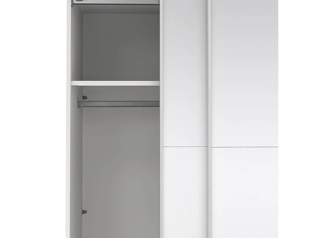 Catania armoire coulissante 2 portes avec miroir 180x200cm blanc.