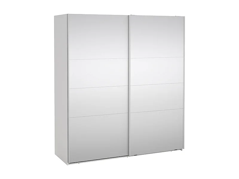 Catania armoire coulissante 2 portes avec miroir 180x200cm blanc.