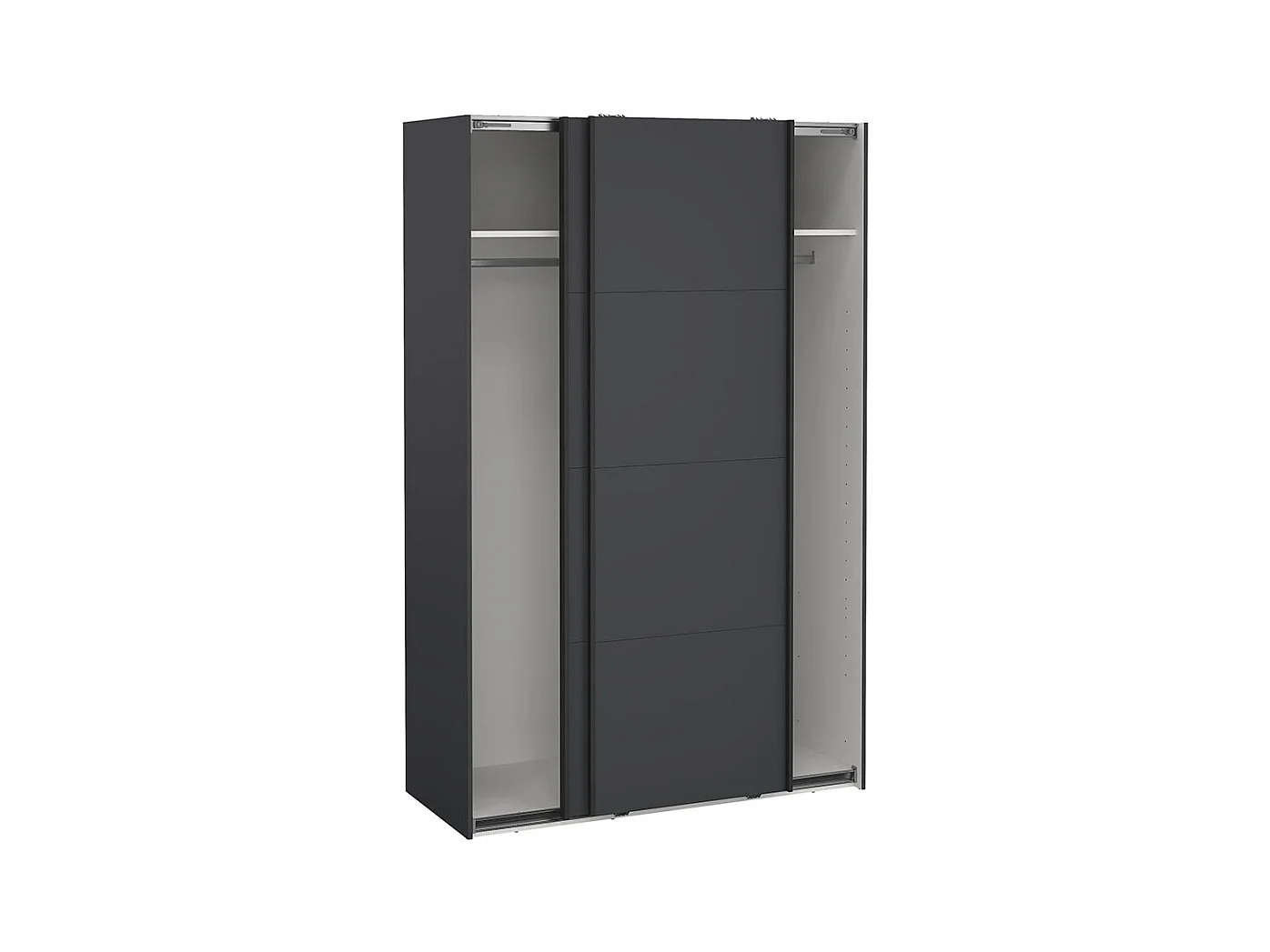 Bergamo armoire coulissante 2 portes 140x220cm gris mat.