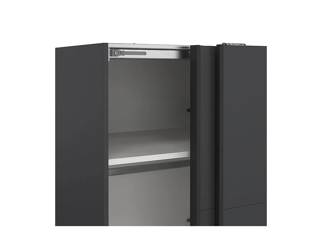 Bergamo armoire coulissante 2 portes 140x220cm gris mat.