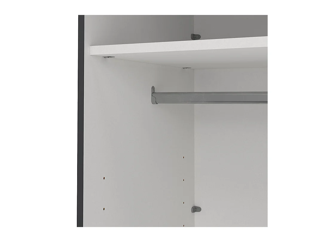 Bergamo armoire coulissante 2 portes 140x220cm gris mat.