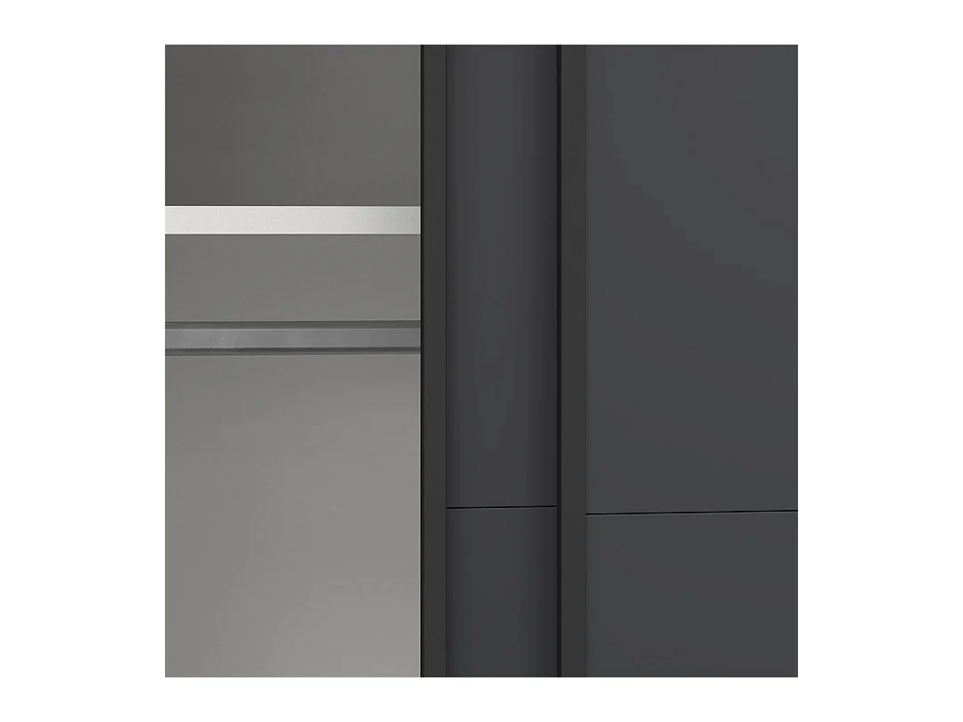 Bergamo armoire coulissante 2 portes 140x220cm gris mat.