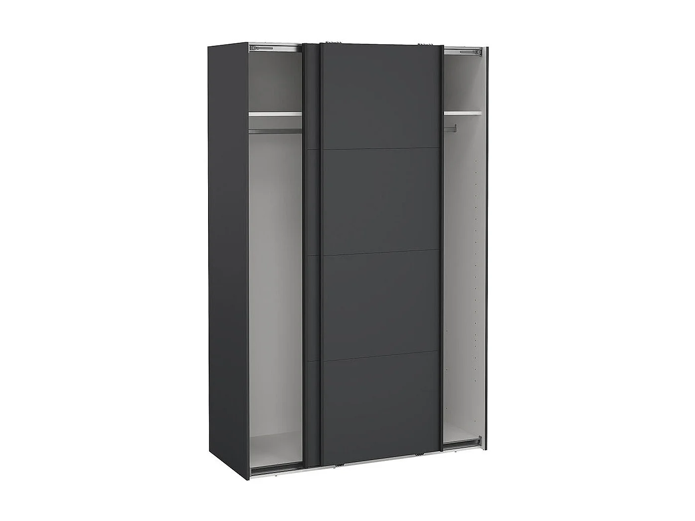 Bergamo armoire coulissante 2 portes 140x220cm gris mat.