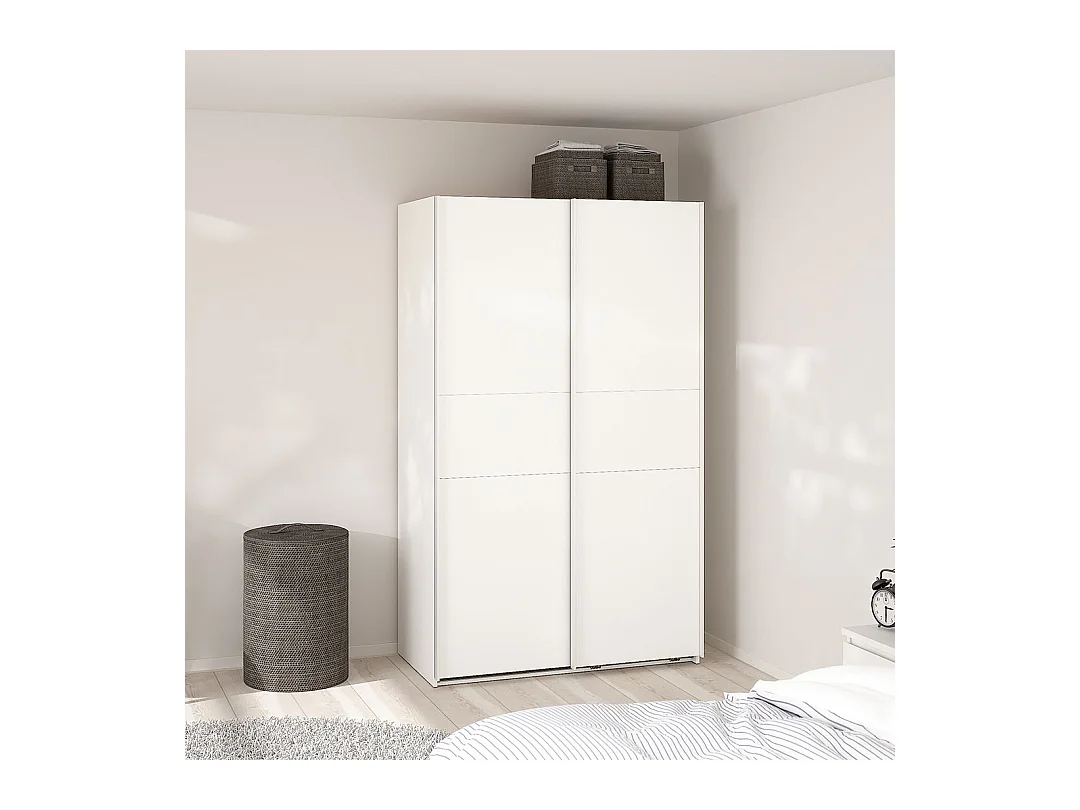 Como schuifdeurkast 2 deuren 120x200cm wit.