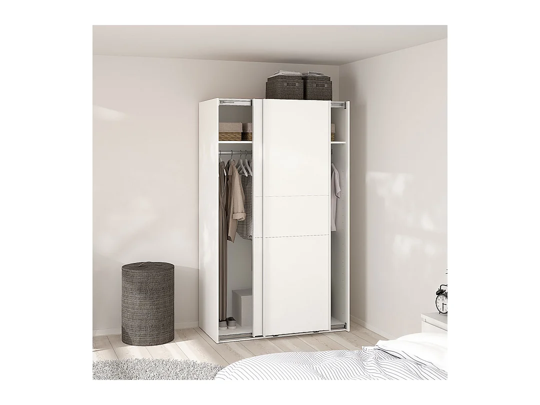Como schuifdeurkast 2 deuren 120x200cm wit.