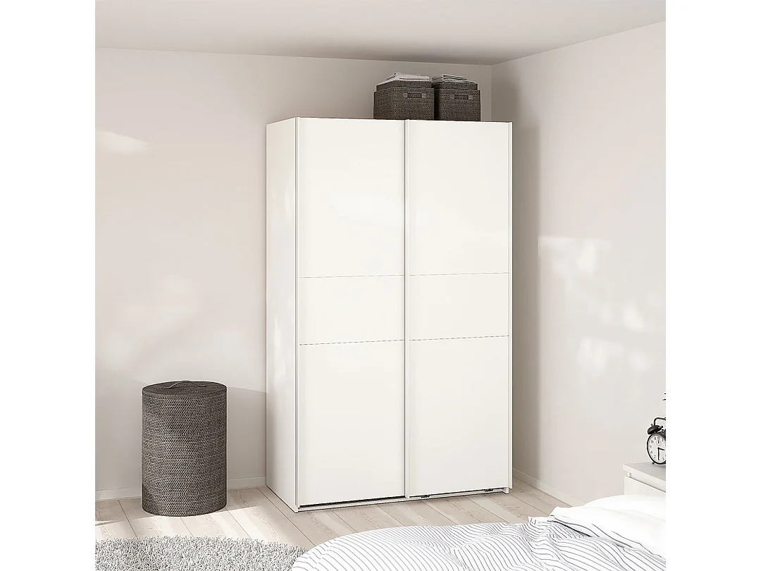 Como schuifdeurkast 2 deuren 120x200cm wit.