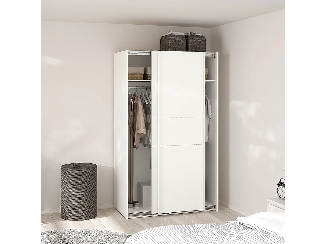 Como schuifdeurkast 2 deuren 120x200cm wit.