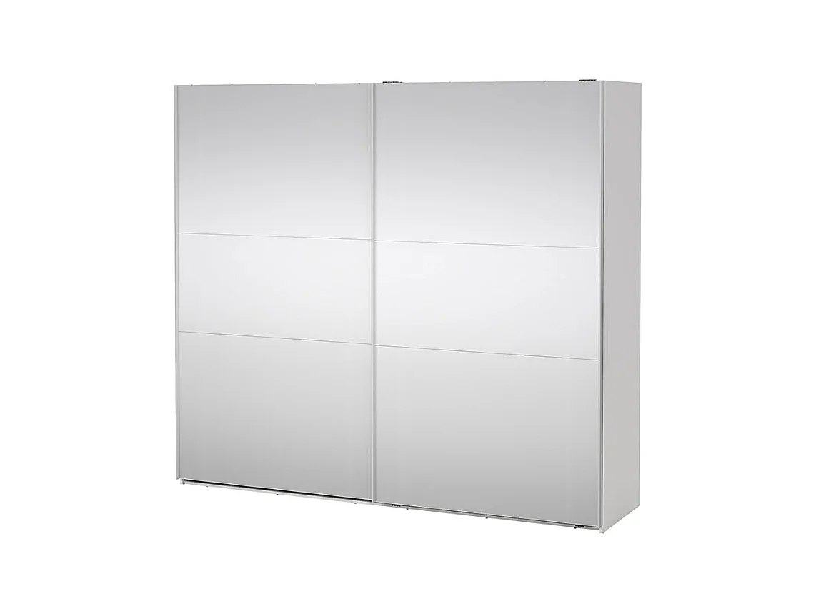 Como armoire coulissante 2 portes avec miroir 245x220cm blanc.