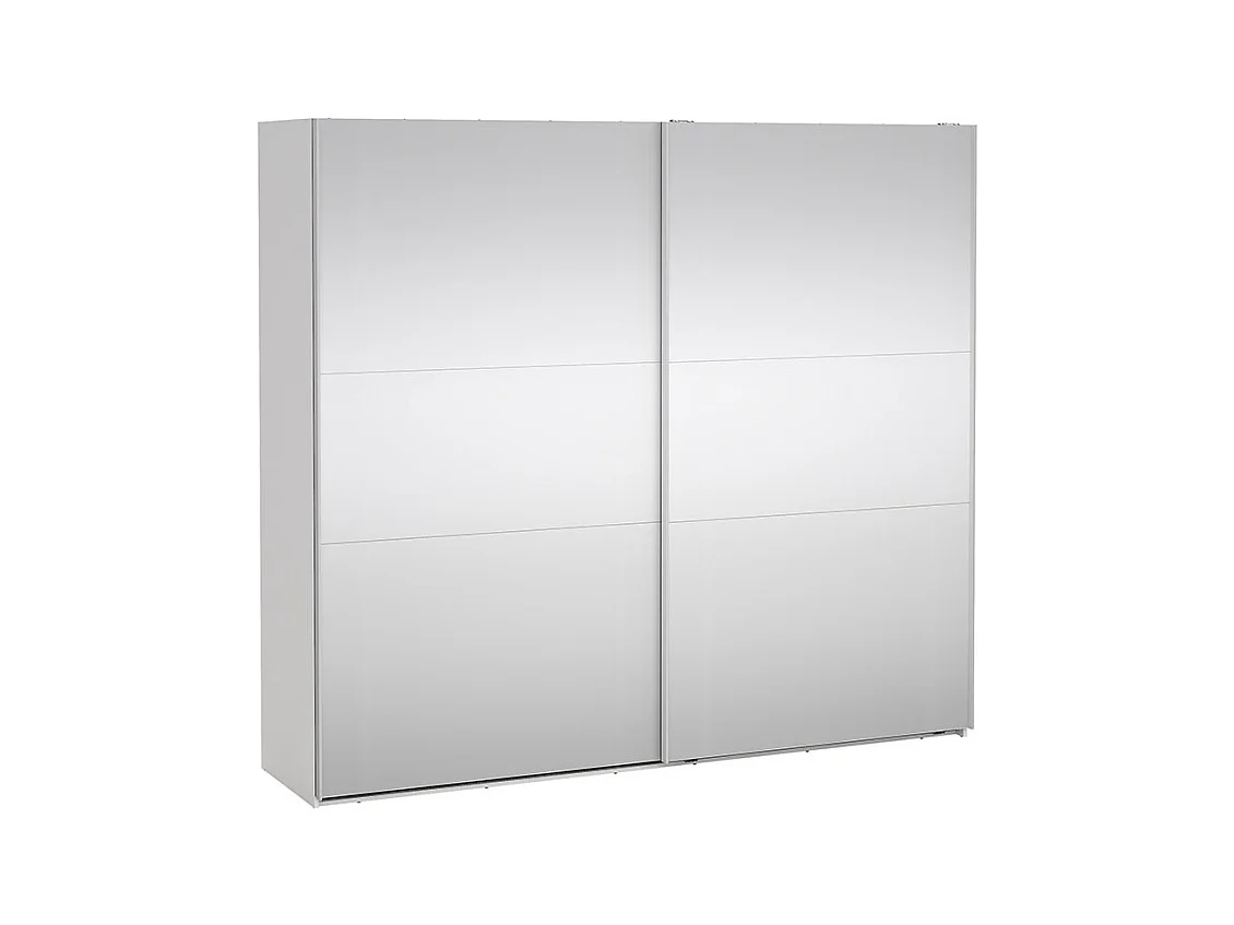 Como armoire coulissante 2 portes avec miroir 245x220cm blanc.