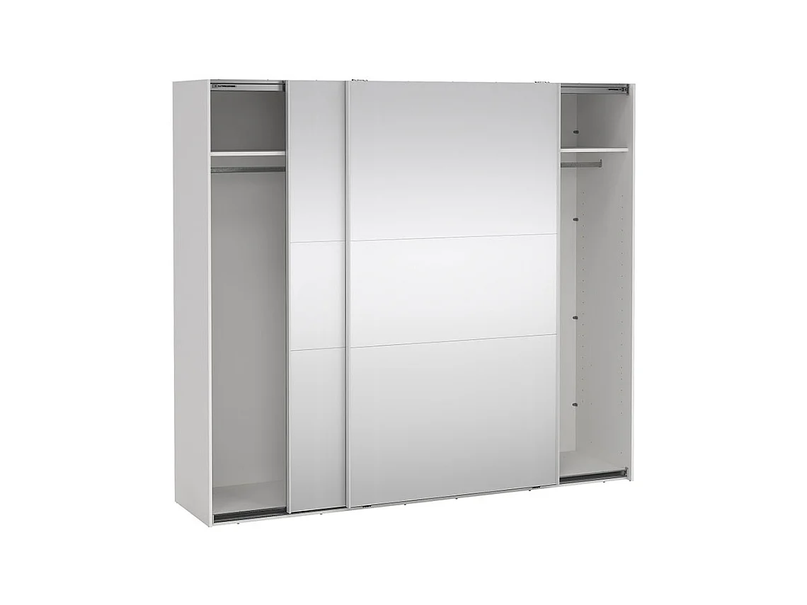 Como armoire coulissante 2 portes avec miroir 245x220cm blanc.