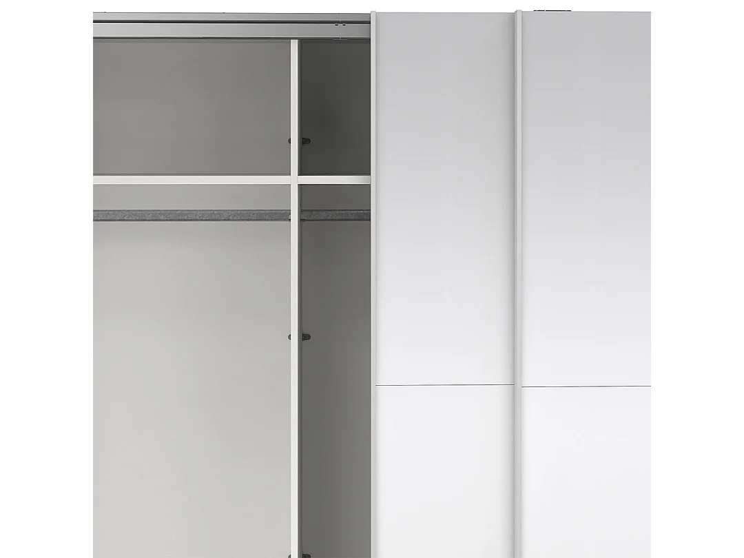 Como armoire coulissante 2 portes avec miroir 245x220cm blanc.