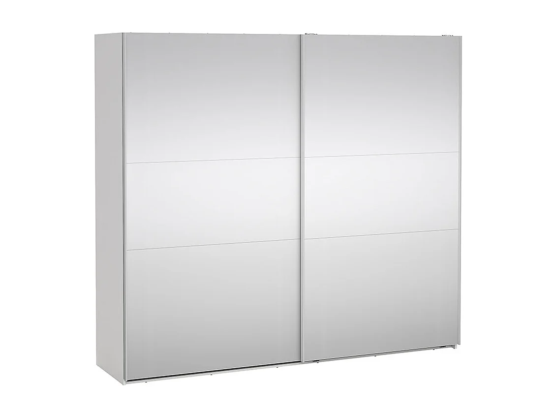 Como Schiebetürenschrank 2 Türen mit Spiegel 245x220cm weiß.