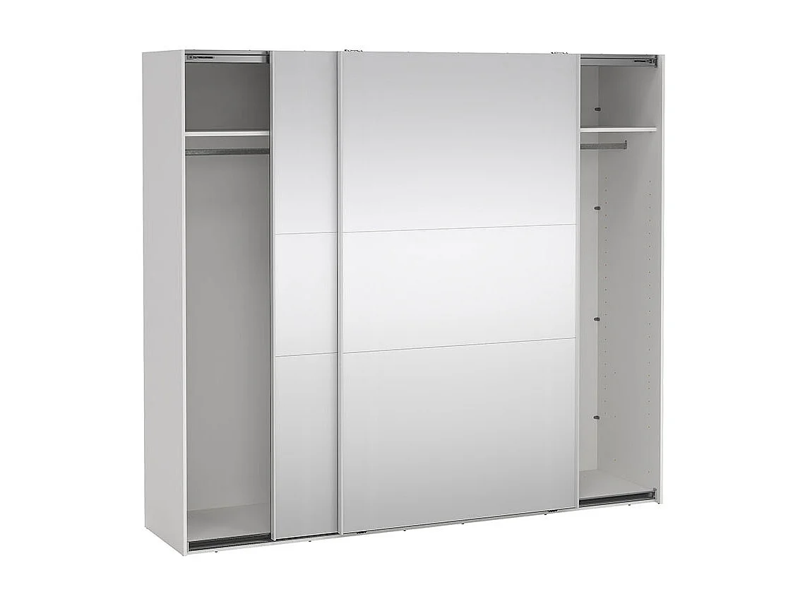 Como Schiebetürenschrank 2 Türen mit Spiegel 245x220cm weiß.