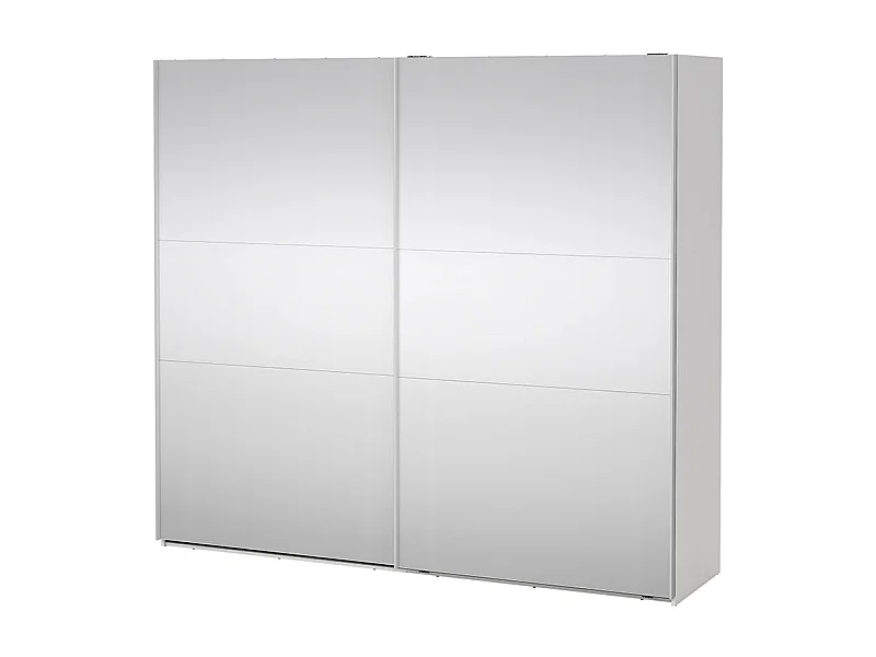 Como schuifdeurkast 2 deuren met spiegel 245x220cm wit.