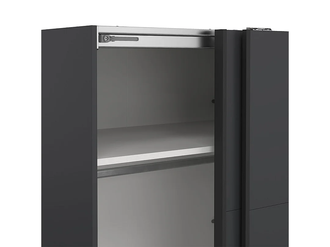 Bergamo armoire coulissante 2 portes 180x220cm gris mat.