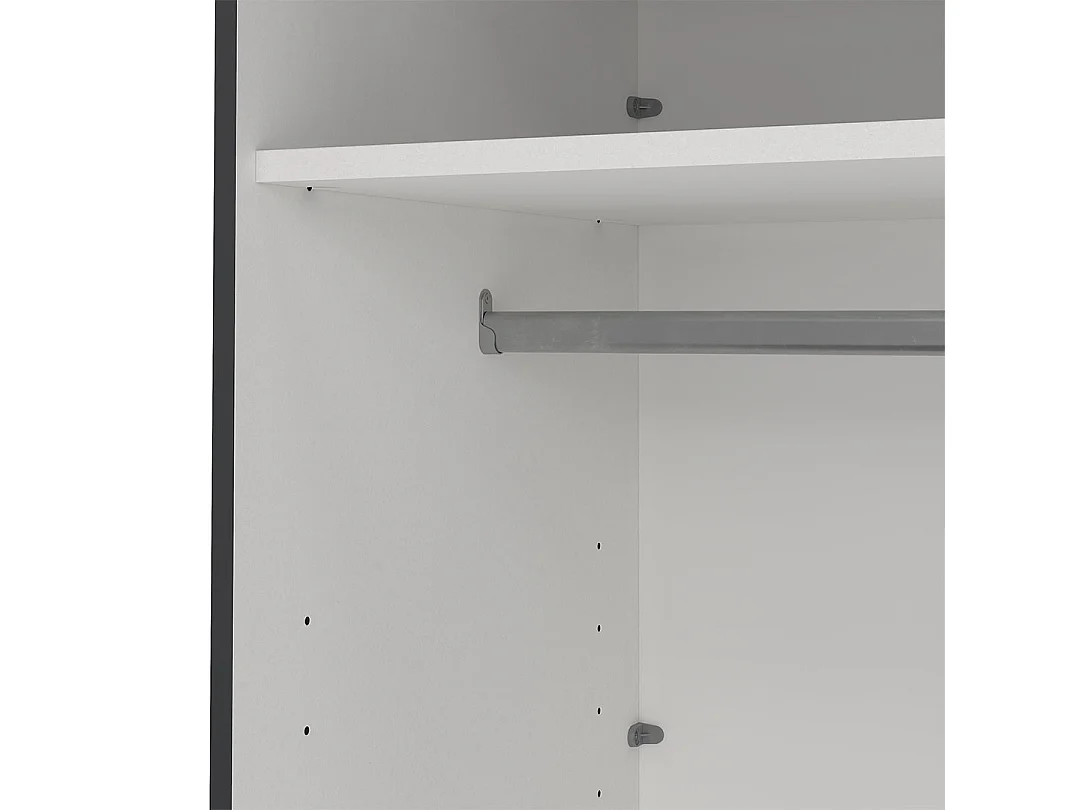 Bergamo armoire coulissante 2 portes 180x220cm gris mat.