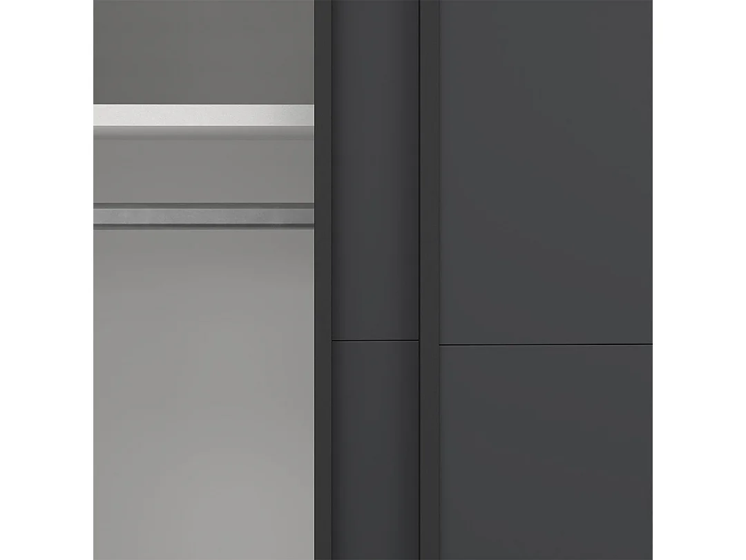 Bergamo armoire coulissante 2 portes 180x220cm gris mat.