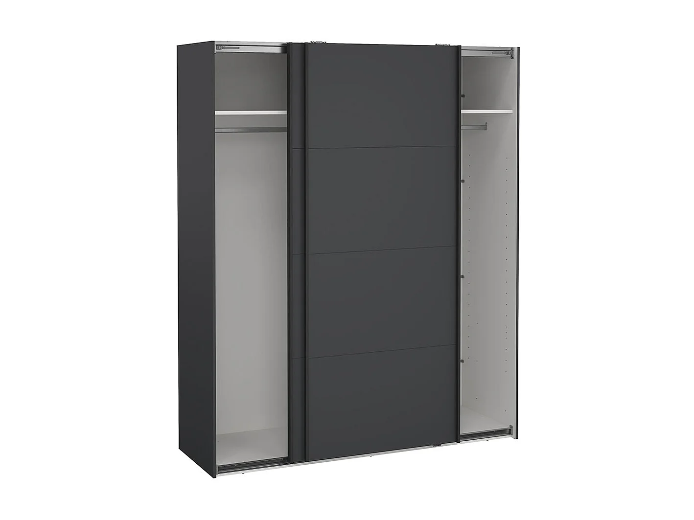 Bergamo armoire coulissante 2 portes 180x220cm gris mat.
