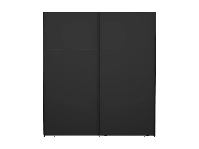 Catania Kleiderschrank 201x179x67cm, 2 Schiebetüren matt schwarz.