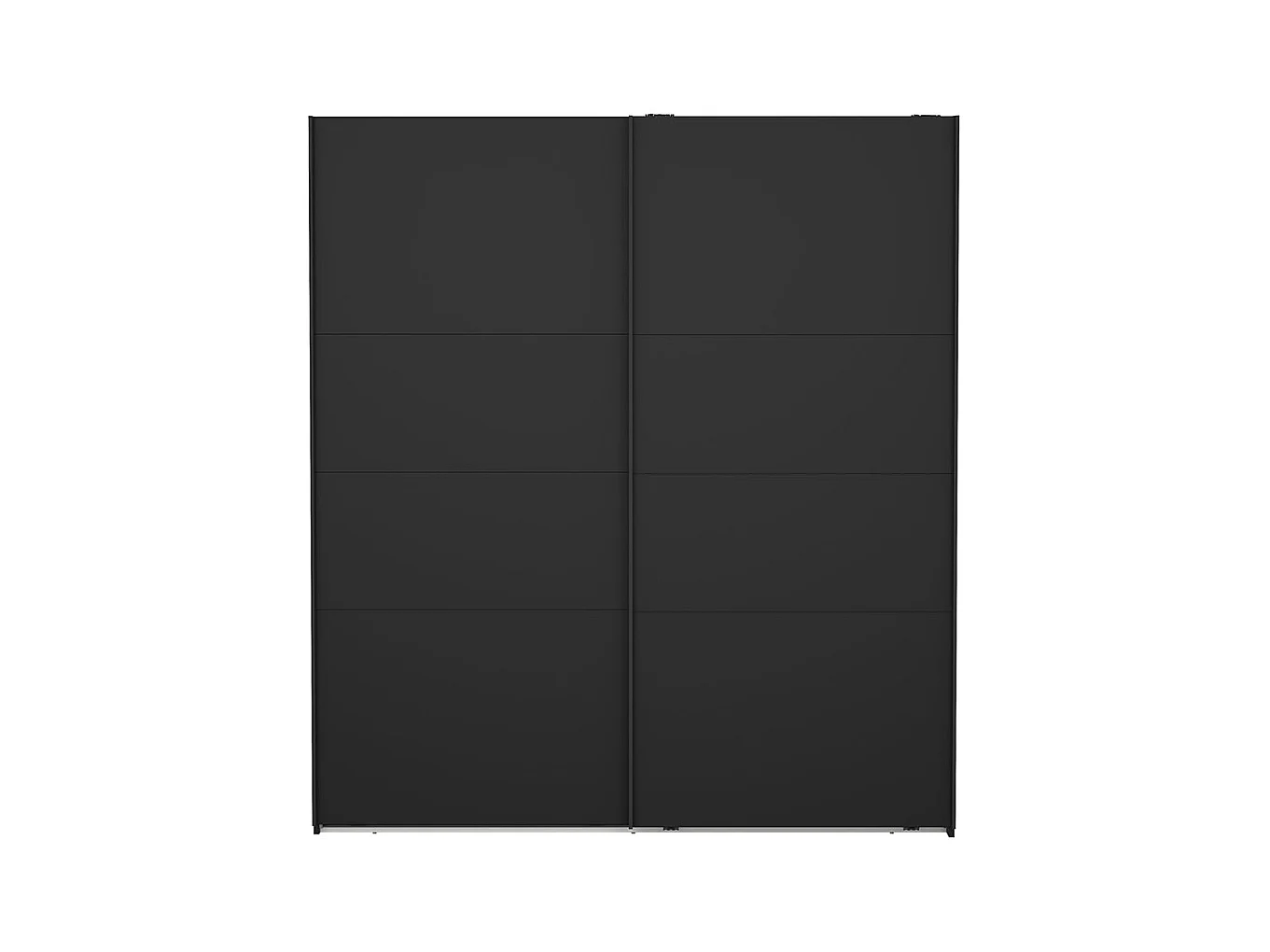 Catania Kleiderschrank 201x179x67cm, 2 Schiebetüren matt schwarz.