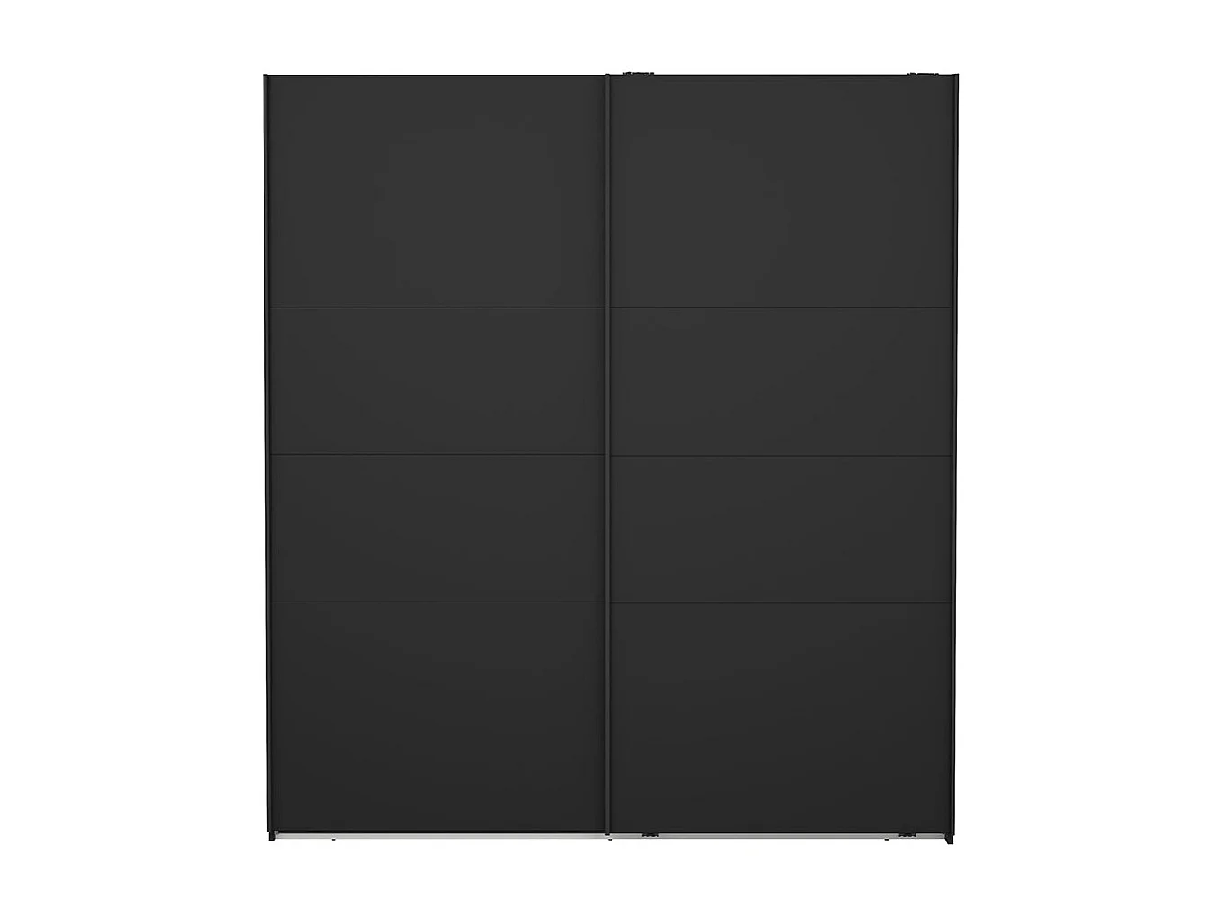 Catania Kleiderschrank 201x179x67cm, 2 Schiebetüren matt schwarz.