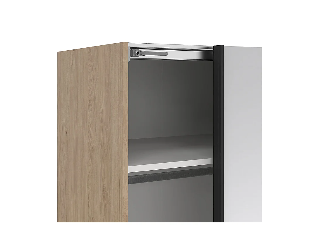 Como armoire coulissante 2 portes avec miroir 180x220cm chêne décor.