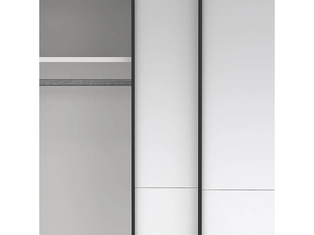 Como armoire coulissante 2 portes avec miroir 180x220cm chêne décor.