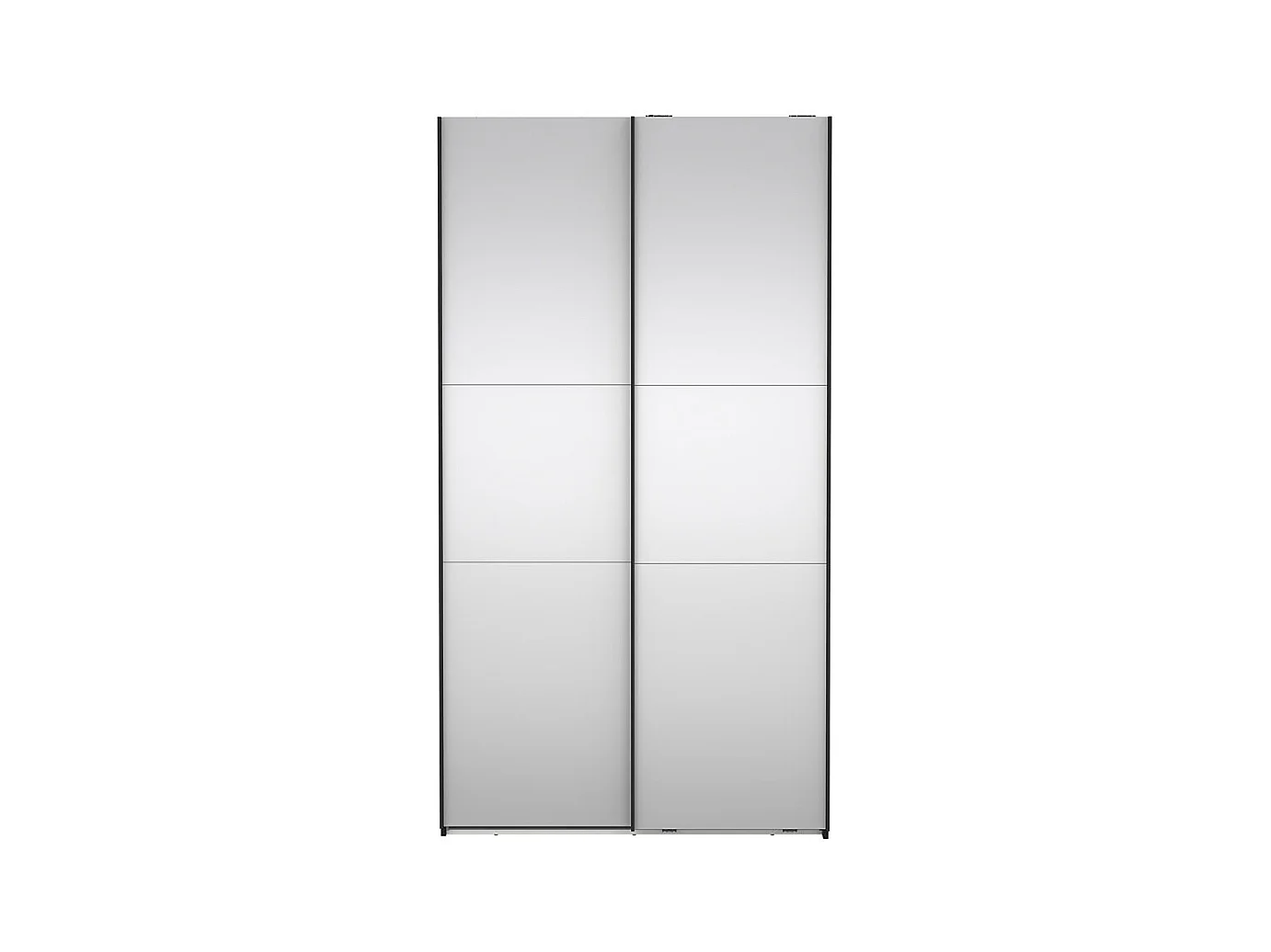 Como armoire coulissante 2 portes avec miroir 120x220cm noir mat.