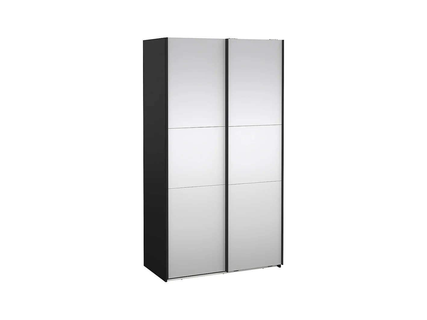 Como armoire coulissante 2 portes avec miroir 120x220cm noir mat.