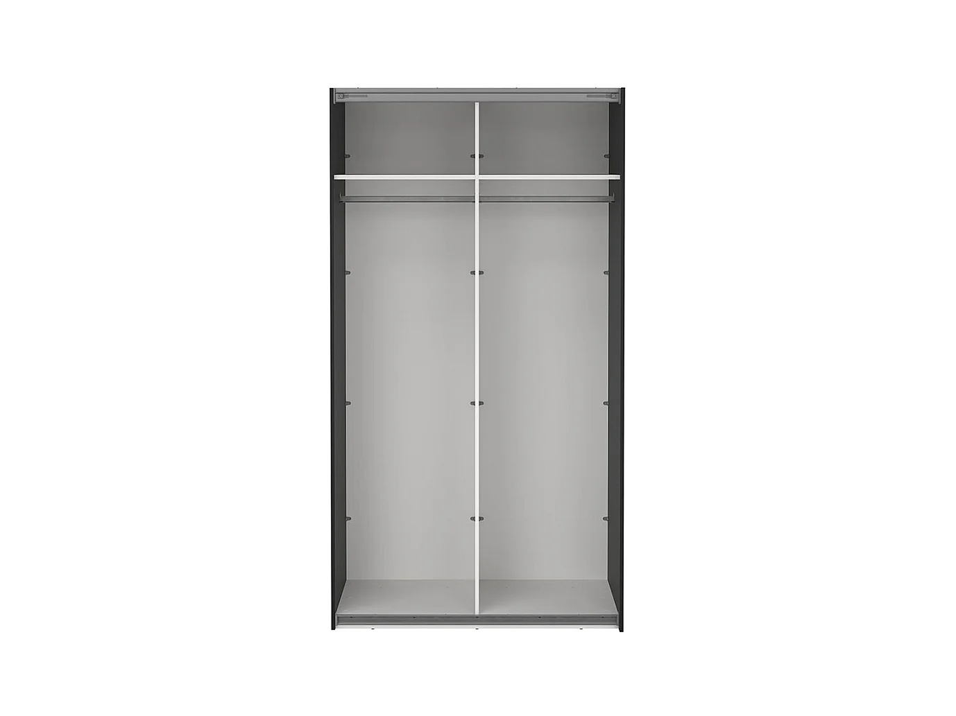 Como armoire coulissante 2 portes avec miroir 120x220cm noir mat.