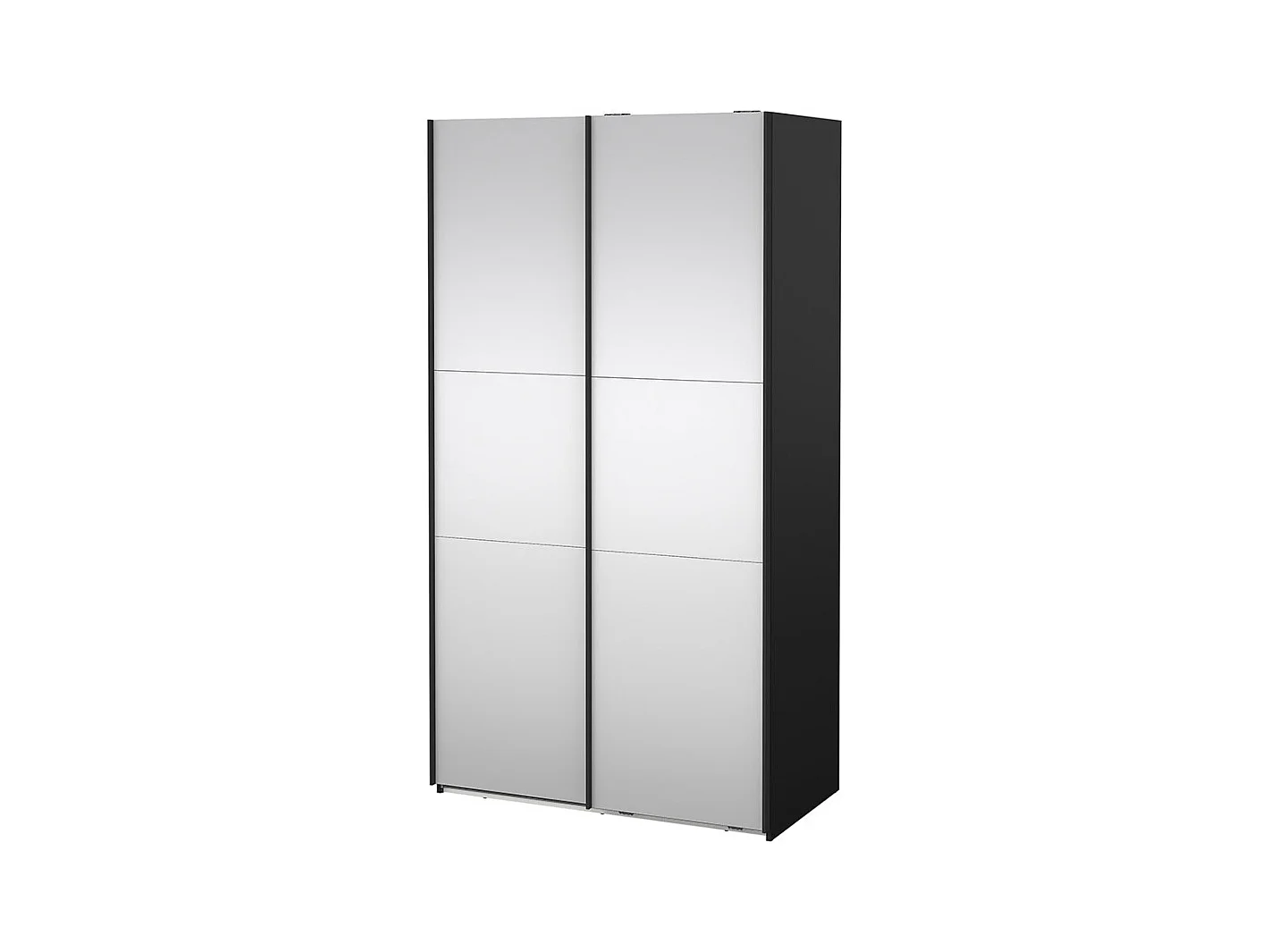 Como armoire coulissante 2 portes avec miroir 120x220cm noir mat.