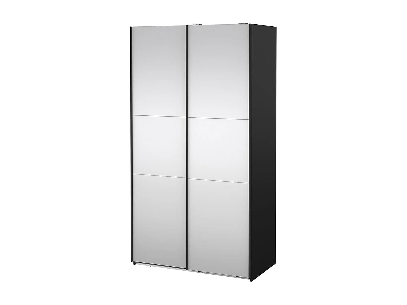 Como armoire coulissante 2 portes avec miroir 120x220cm noir mat.
