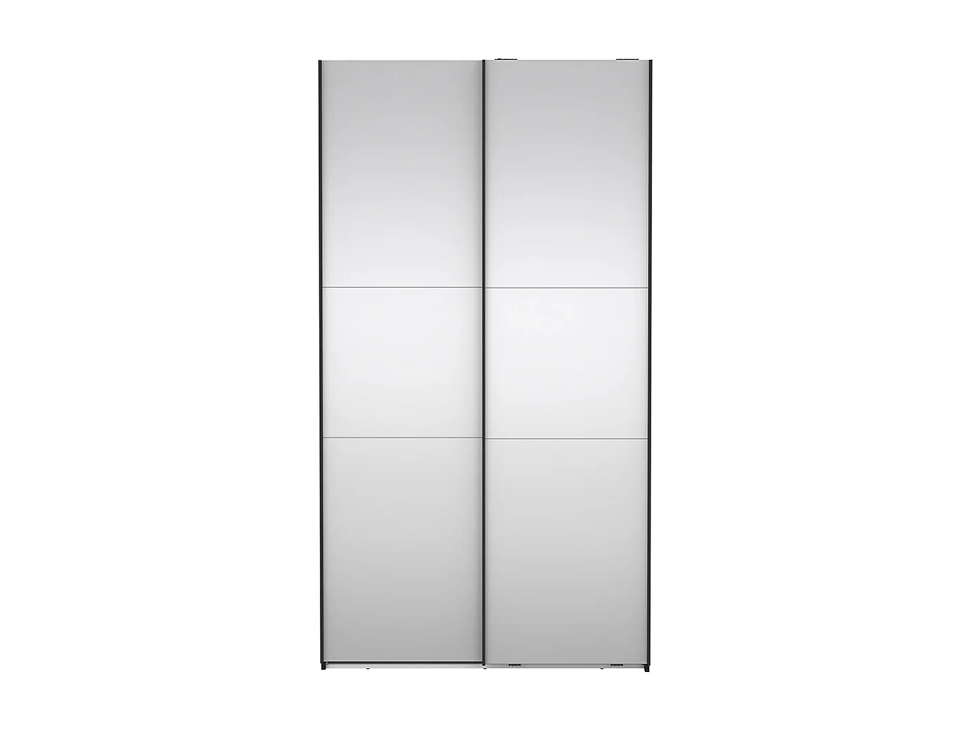 Como armoire coulissante 2 portes avec miroir 120x220cm noir mat.