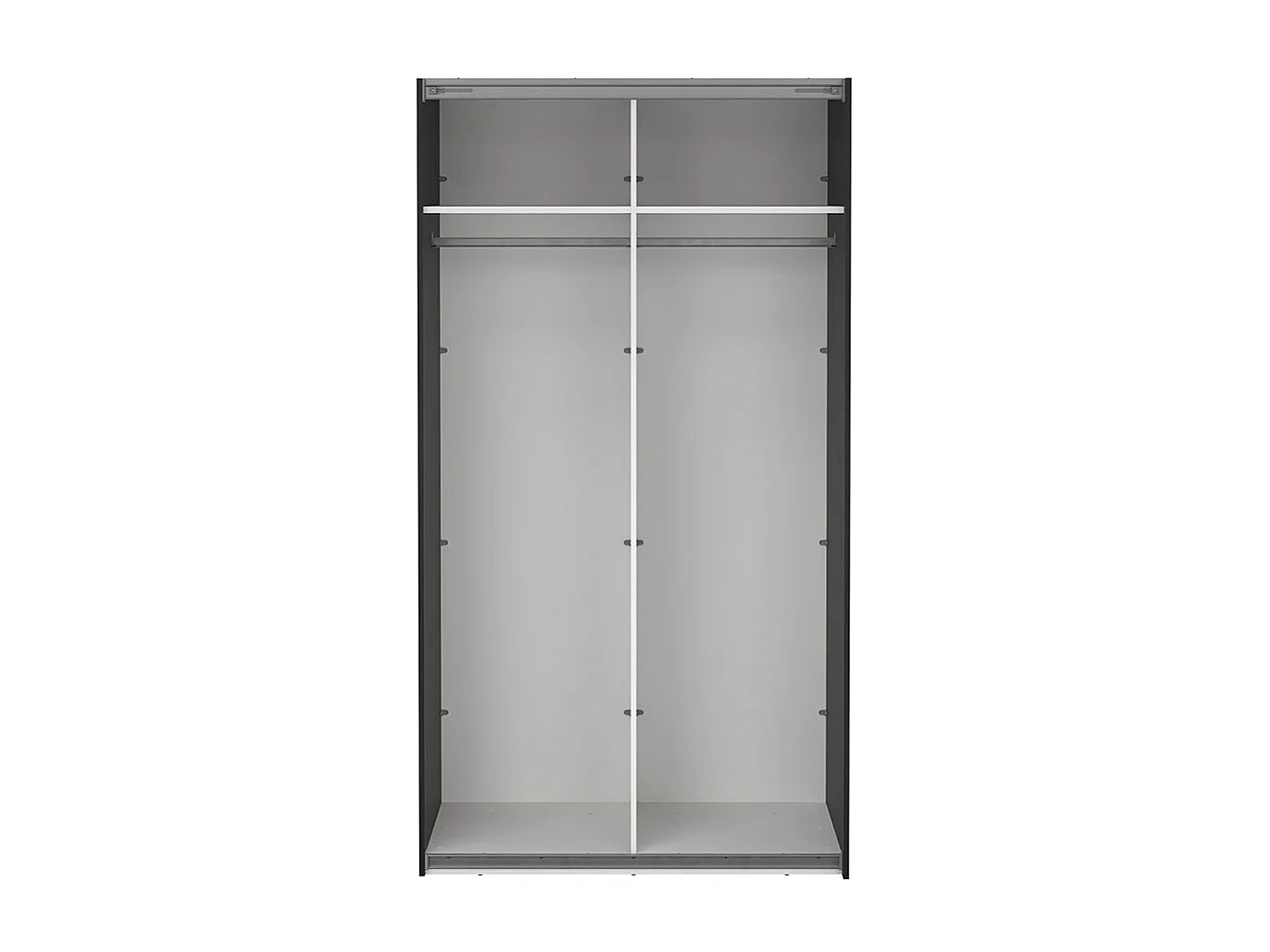 Como armoire coulissante 2 portes avec miroir 120x220cm noir mat.